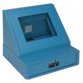 Global Industrial LCD Console Counter Top Security Computer Cabinet, Blue, 24-1/2W x 22-1/2D x 22-1/8H 273114BL